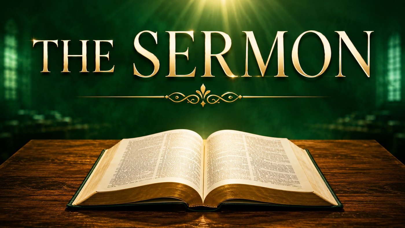 Open Bible on a pulpit for the sermon